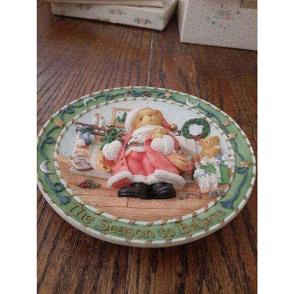 Vintage Cherished Teddies Enesco The Season to Believe Christmas Collector Plate - Picture 4 of 5